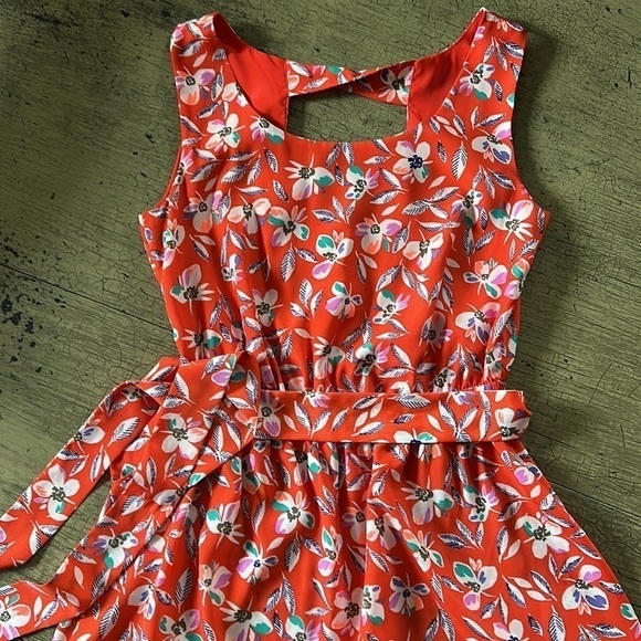 Gap Floral Print Cinch Waist Dress - Blaze - Picture 11 of 15